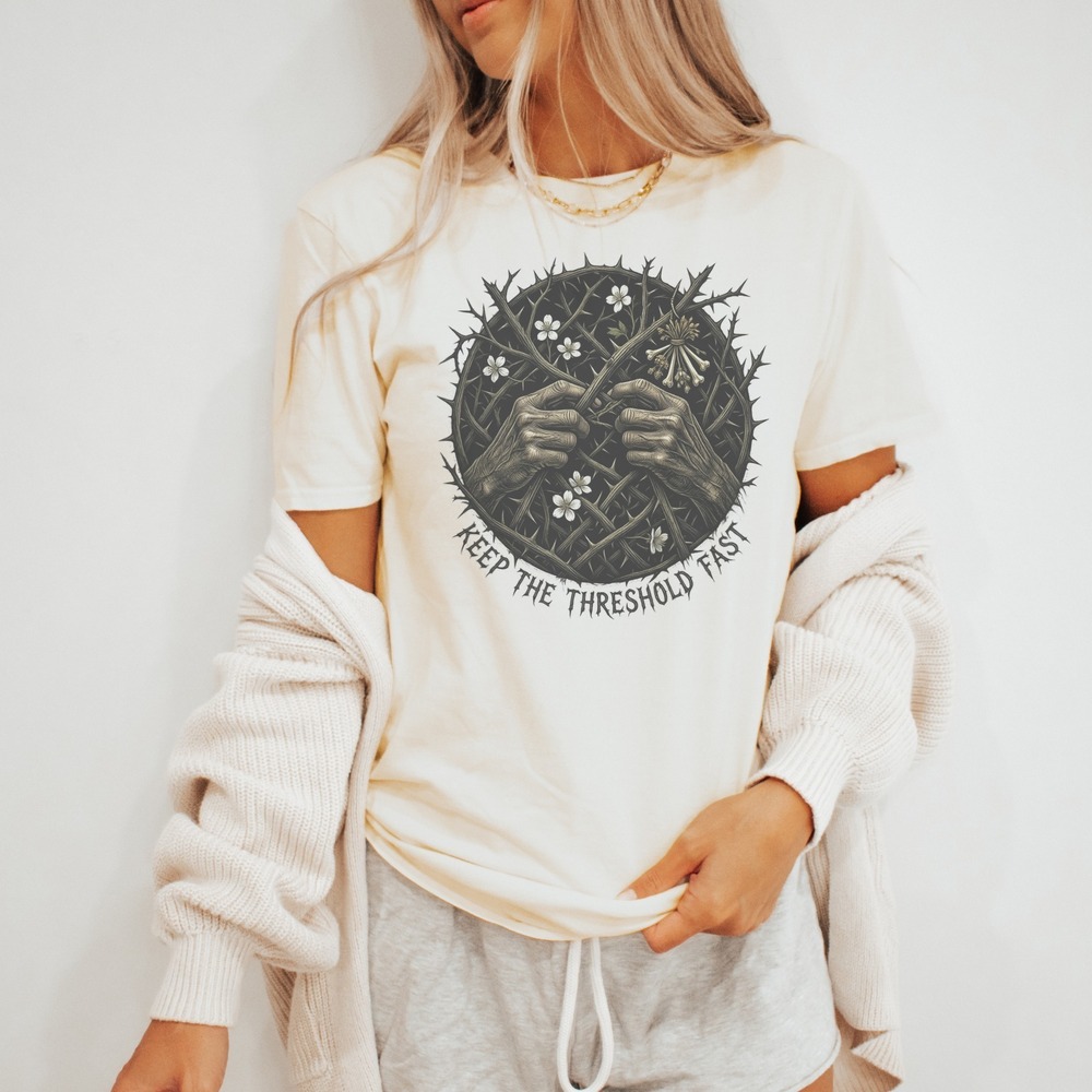 Keep the Threshold Fast Aged Hands in Thorn Wreath Tee